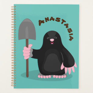 Cute happy mole cartoon illustration planner