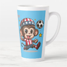 Cute Happy Monkey Soccer Player