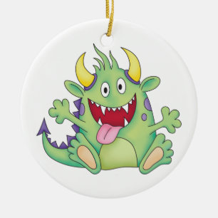 cute happy monster ceramic tree decoration