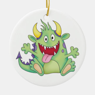 cute happy monster ceramic tree decoration