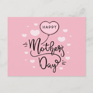 Cute Happy Mother's Day Calligraphy   Postcard