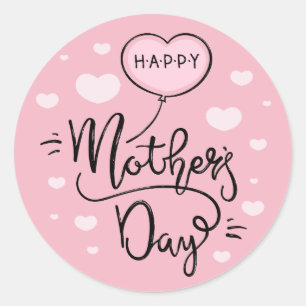 Cute Happy Mother's Day Calligraphy Sticker