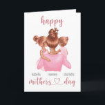 Cute Happy Mothers Day From Daughter Card<br><div class="desc">Mum will love receiving this personalised card from her little girls on mothers day.  This card comes in a variety of different skin tones/hair colours.  Visit my entire collection to see all options.</div>