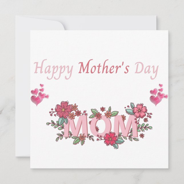 Cute Happy Mother's Day Mum Thank You Card (Front)