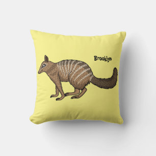 Cute happy numbat cartoon illustration cushion
