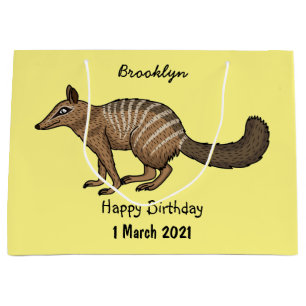 Cute happy numbat cartoon illustration large gift bag