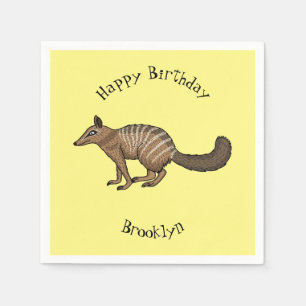 Cute happy numbat cartoon illustration napkin