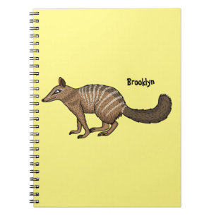 Cute happy numbat cartoon illustration notebook