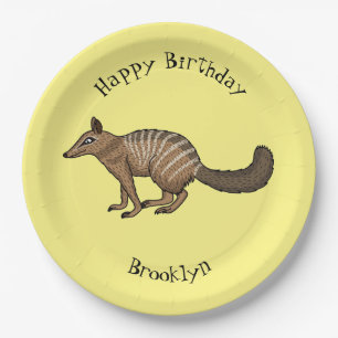 Cute happy numbat cartoon illustration paper plate