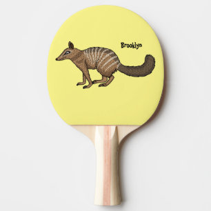 Cute happy numbat cartoon illustration  ping pong paddle