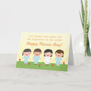 Cute Happy Nurses Day Greeting Card