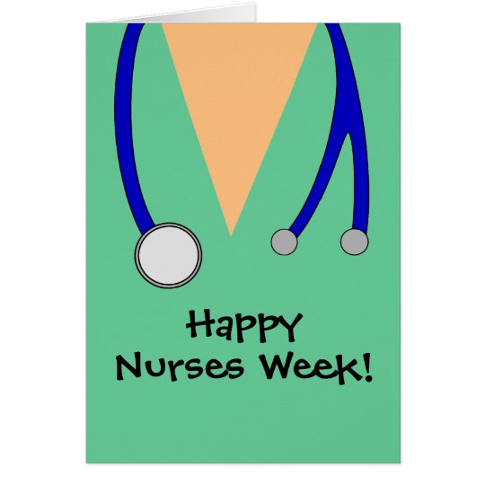 Cute Happy Nurses Week Scrubs Thank You Card