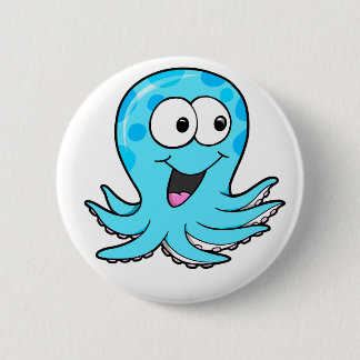 Cute Happy Octopus Button