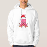Cute happy octopus wearing Christmas hat cartoon