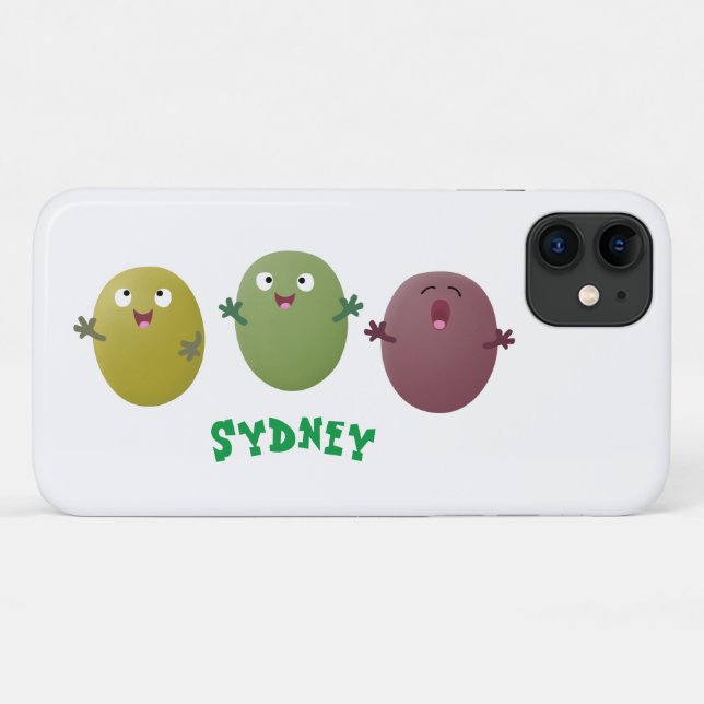 Cute happy olives singing cartoon Case-Mate iPhone case (Back (Horizontal))