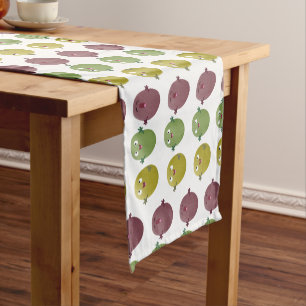 Cute happy olives singing cartoon short table runner