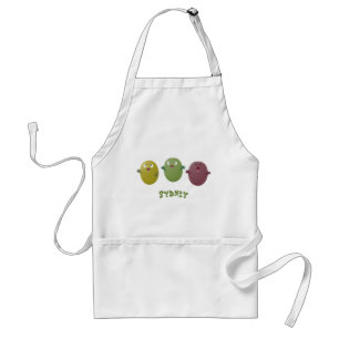 Cute happy olives singing cartoon standard apron