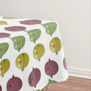 Cute happy olives singing cartoon tablecloth