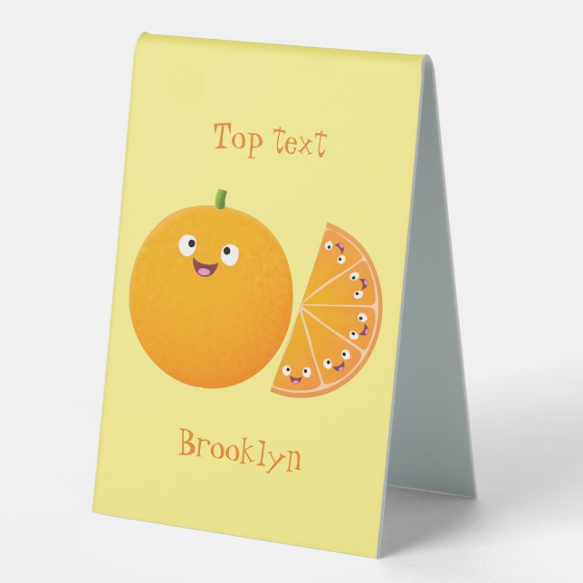 Cute happy orange citrus fruit cartoon (Front)