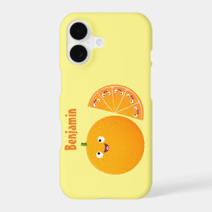 Cute happy orange citrus fruit cartoon