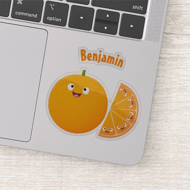 Cute happy orange citrus fruit cartoon  (Detail)