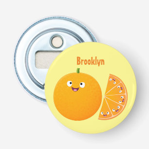 Cute happy orange citrus fruit cartoon bottle opener