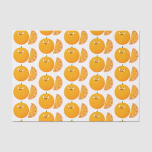 Cute happy orange citrus fruit cartoon tissue paper