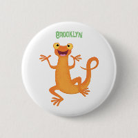 Cute happy orange dancing newt
