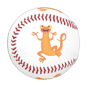 Cute happy orange dancing newt baseball