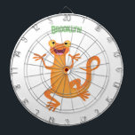 Cute happy orange dancing newt dartboard<br><div class="desc">This cute happy orange newt is dancing in cartoon illustration style. For kids and kids at heart.</div>