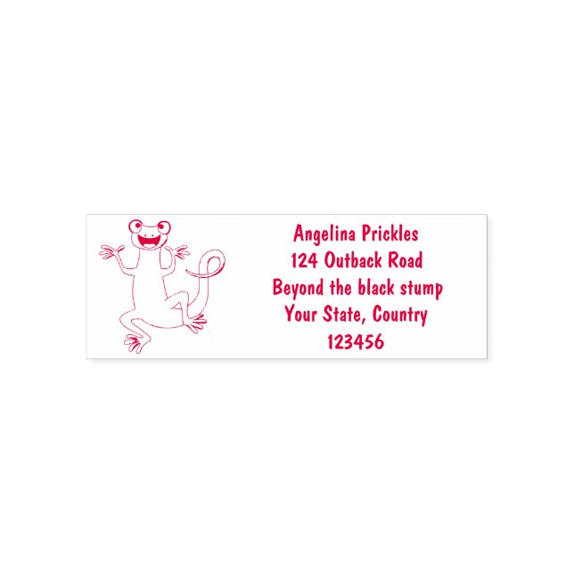 Cute happy orange dancing newt  self-inking stamp (Design)