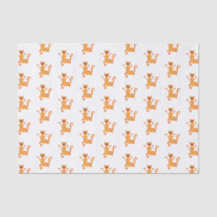 Cute happy orange dancing newt tissue paper