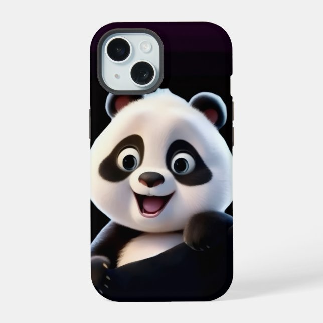 Cute Happy Panda iPhone 15 Case (Back)