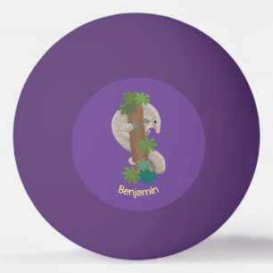 Cute happy pangolin anteater illustration ping pong ball