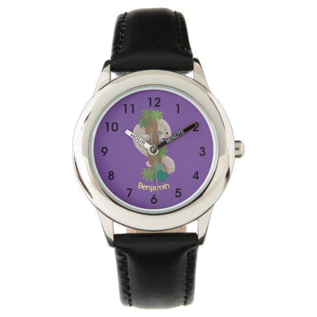 Cute happy pangolin anteater illustration watch (Front)