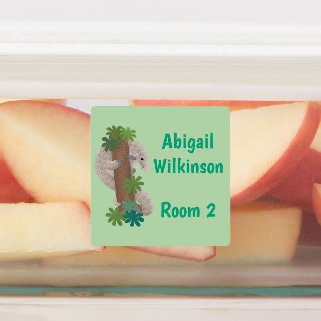 Cute happy pangolin anteater personalised (Affixed)