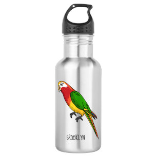 Cute happy parrot cartoon illustration 532 ml water bottle