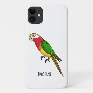 Cute happy parrot cartoon illustration iPhone 11 case