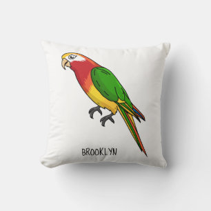 Cute happy parrot cartoon illustration cushion