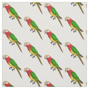 Cute happy parrot cartoon illustration fabric