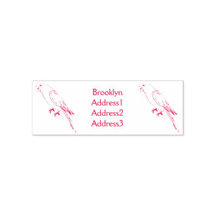 Cute happy parrot cartoon illustration self-inking stamp