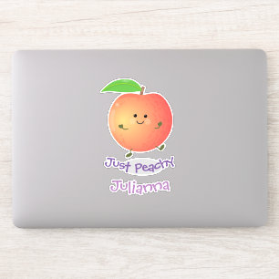 Cute happy peach just peachy cartoon illustration