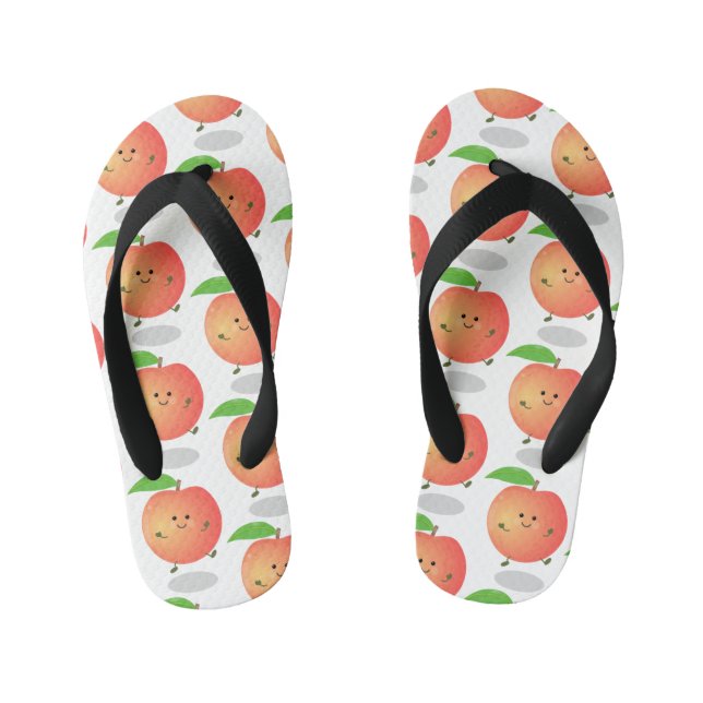 Cute happy peach yellow cartoon kid's thongs (Footbed)