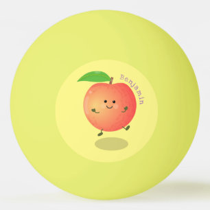 Cute happy peach yellow cartoon ping pong ball