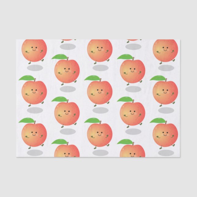Cute happy peach yellow cartoon tissue paper (Front)
