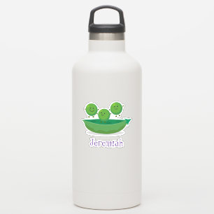 Cute happy peas in pod cartoon illustration