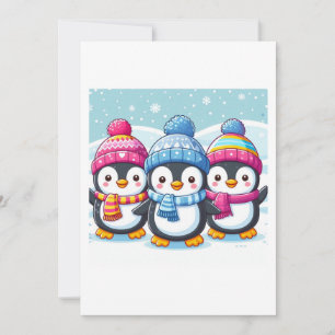 Cute Happy Penguins Invitation