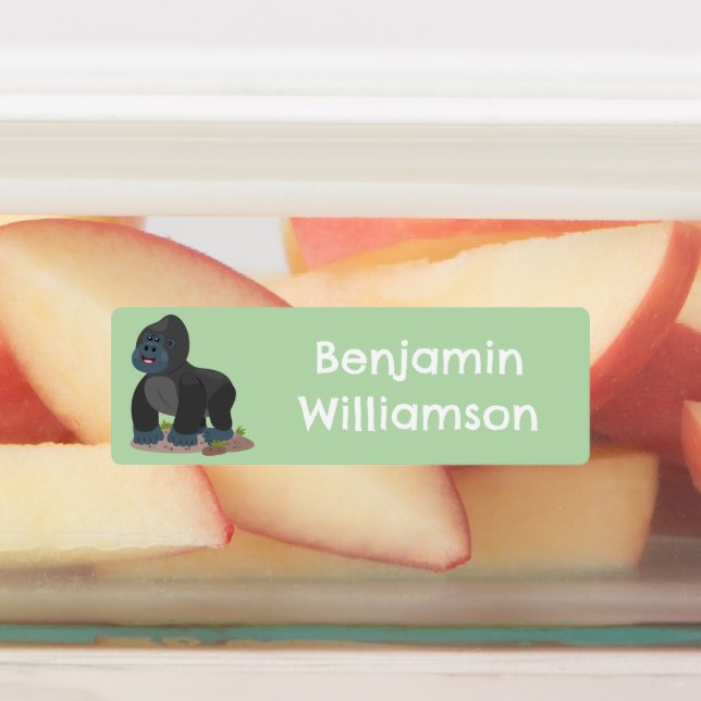 Cute happy personalised big gorilla cartoon (Affixed)