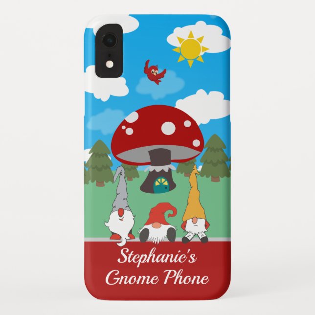 Cute Happy Personalised Gnome Phone Case-Mate iPhone Case (Back)