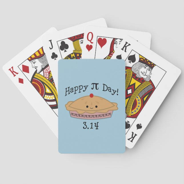 Cute Happy Pi Day! Playing Cards (Back)